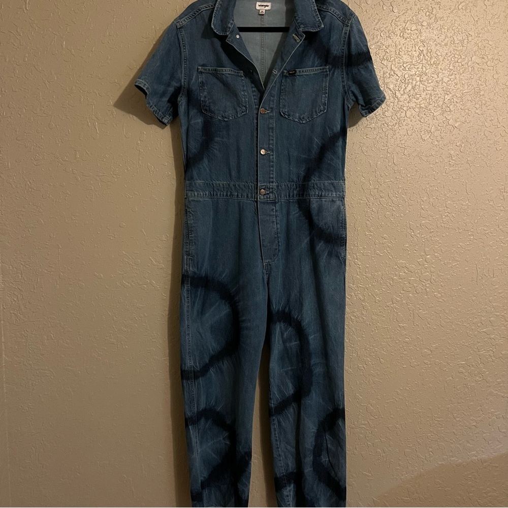 Wrangler Tie Dye Denim Coveralls Size Medium - Picture 3 of 8
